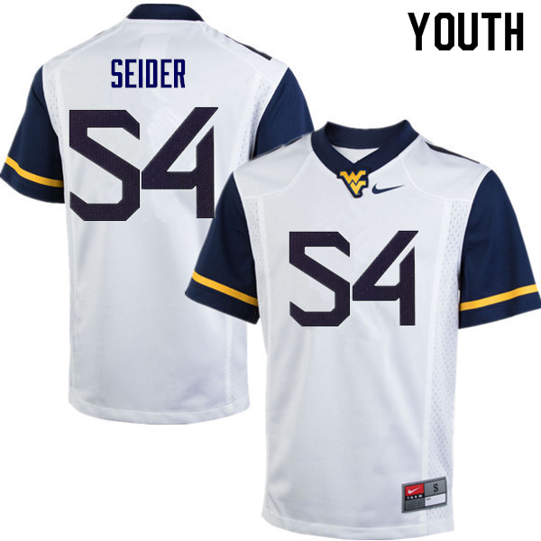NCAA Youth JahShaun Seider West Virginia Mountaineers White #54 Nike Stitched Football College Authentic Jersey HD23K75SD